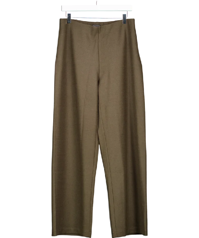 EileenFisher Brown Stretch Wide-leg Pant UK 10