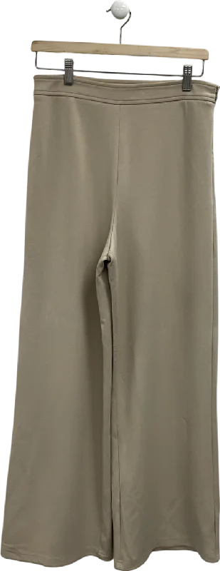 MANGO Beige Pull On Wide Leg Trousers UK M