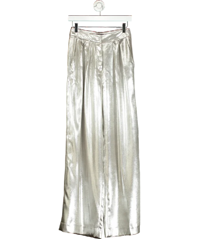 Mint Velvet Metallic Wide Trousers UK 8