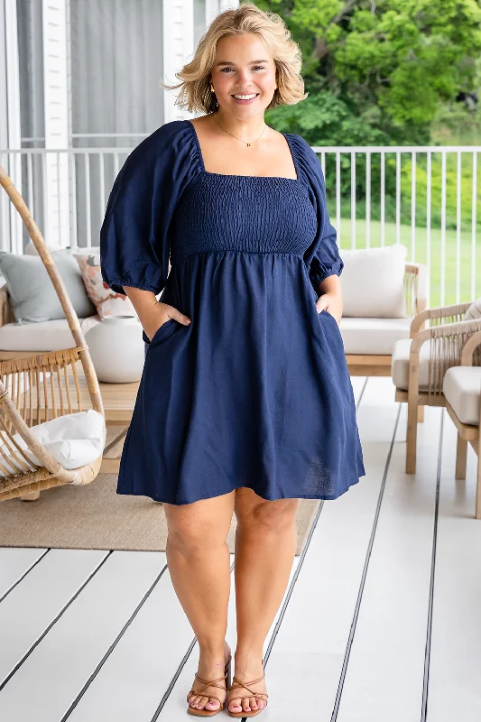 FINAL SALE | Elouise Dress Navy