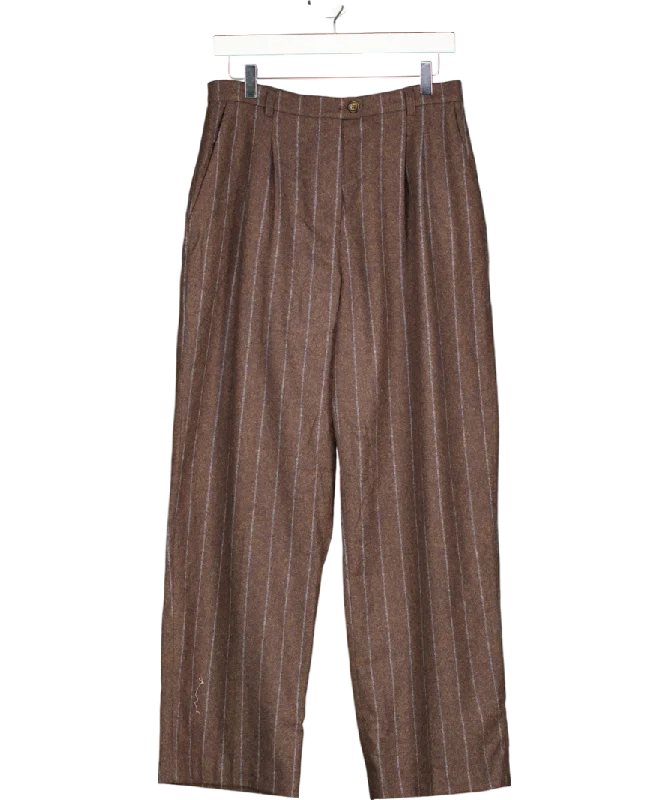 Rouje Brown Classic Straight Pants In Wool And Lace UK 14