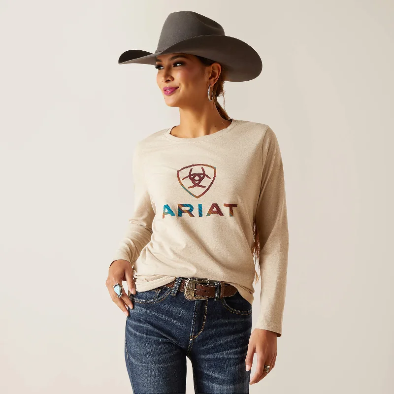 Ariat Women's Oatmeal Serape Shield Long Sleeve Tee