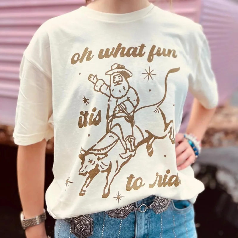 Online Exclusive | Oh What Fun It Is To Ride Graphic Tee in Cream