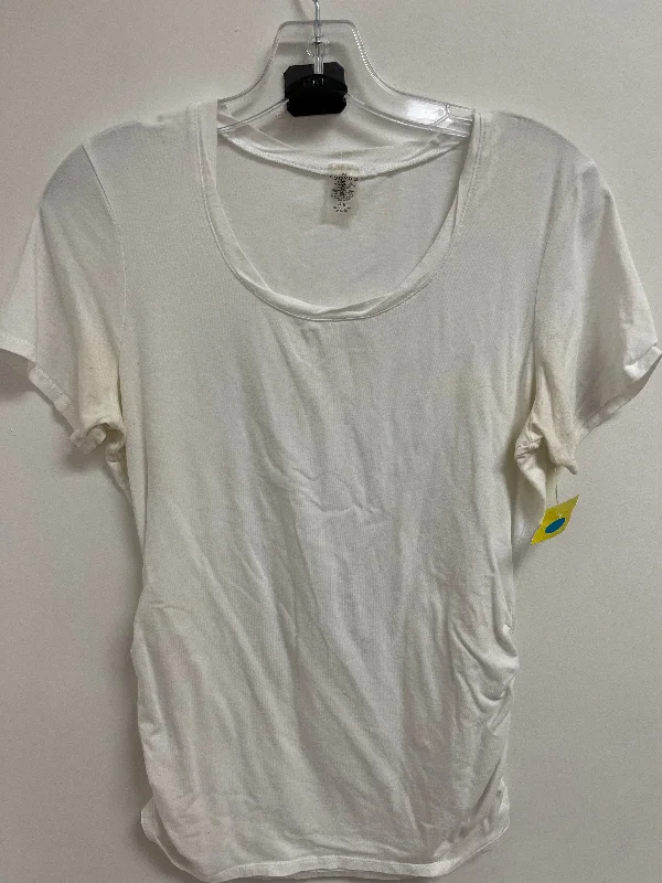 Athletic Top Short Sleeve By Soybu In White, Size: L