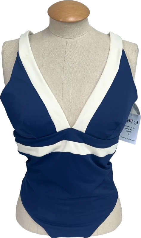 Boden Navy & White Riviera Swimsuit UK 16