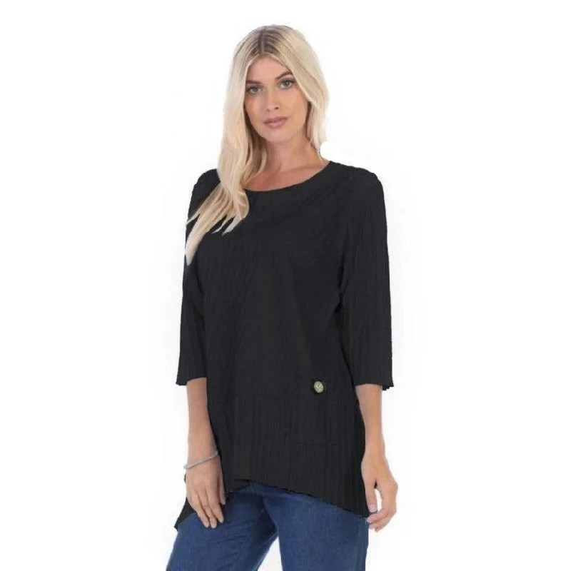 Focus Ribbed Pocket Top in Black - CS-303-BLK