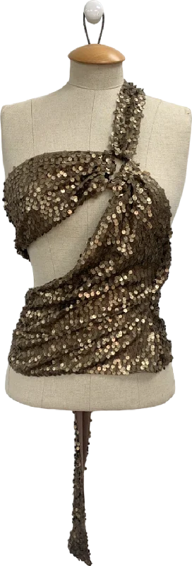 Mars The Label Brown Keyhole Sequin Set UK 8