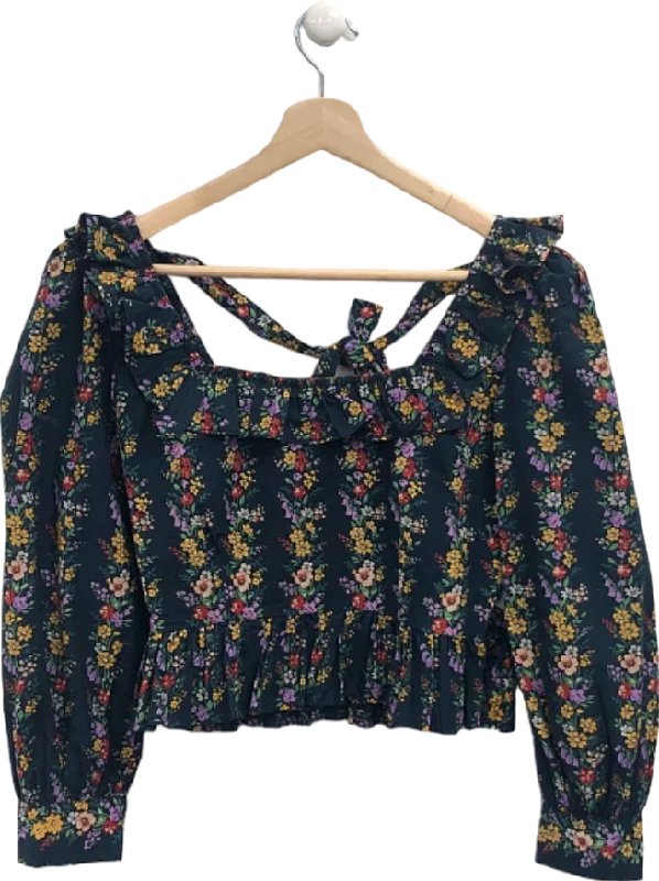 Pink City Prints Multicolour Floral Top UK XS