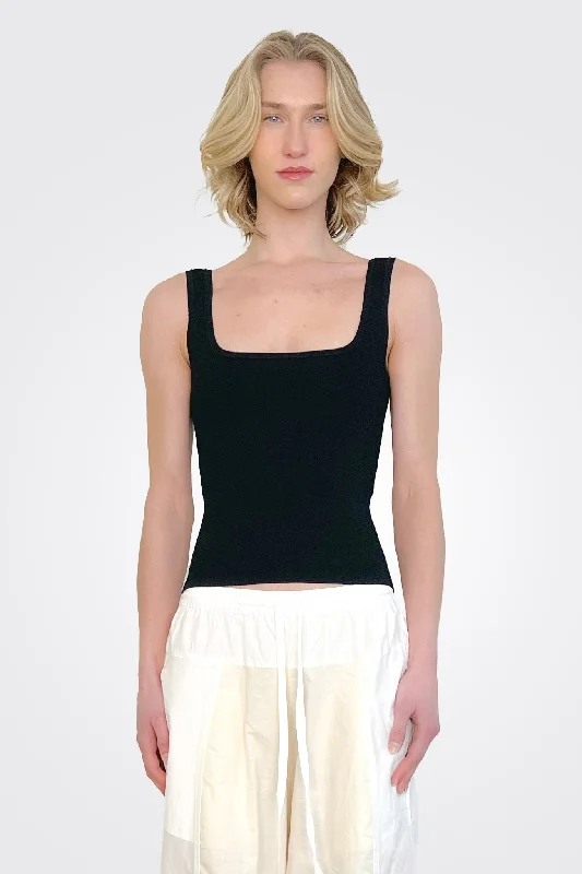 Square Neck Tank - Black