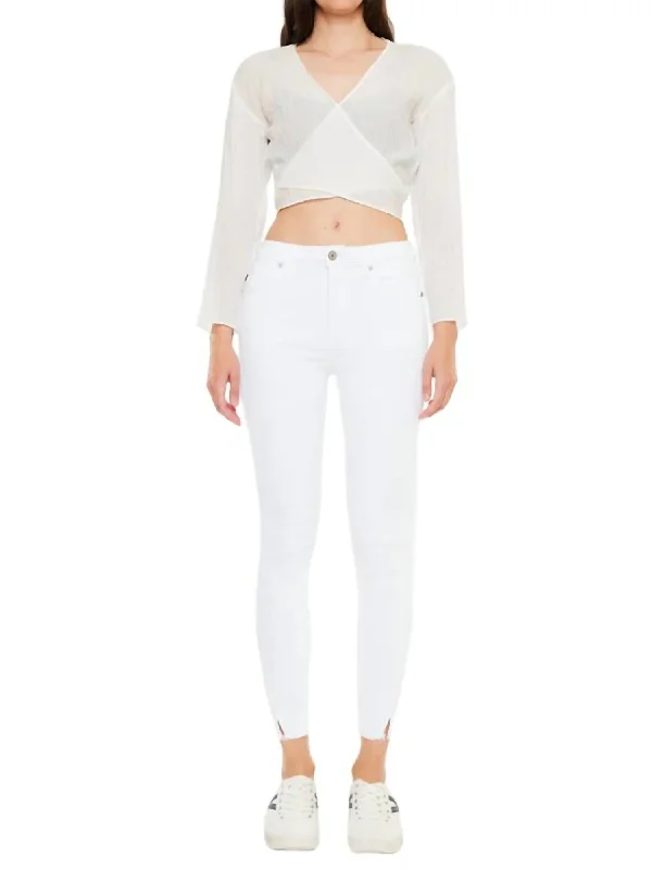 Willow High Rise Ankle Skinny Jeans In White