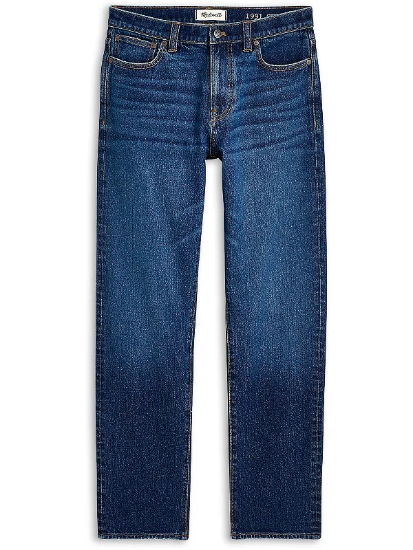 Womens Ankle Denim Straight Leg Jeans