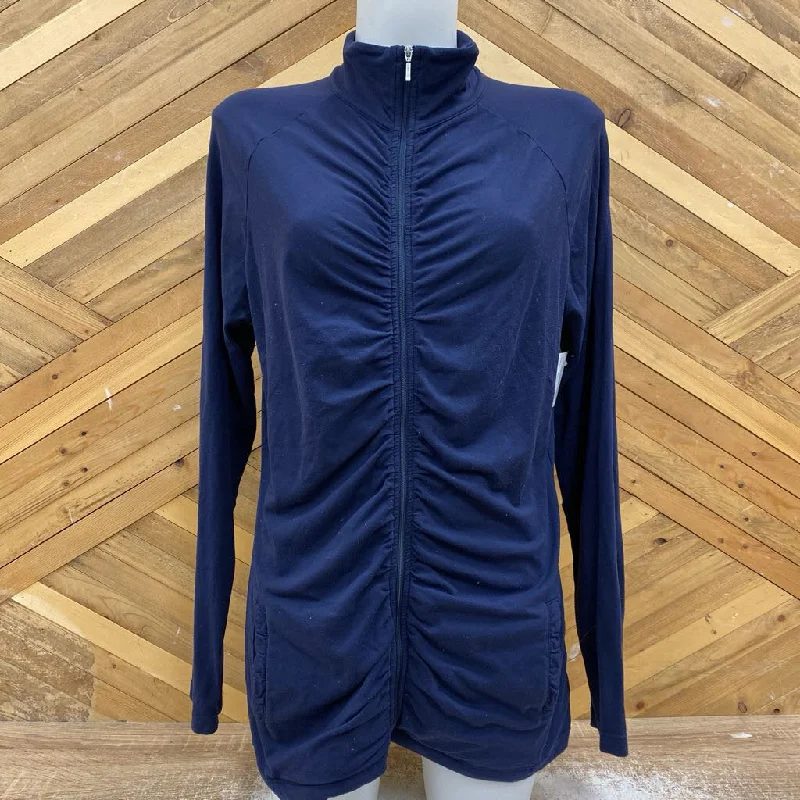 LucyPower - Women's Full-Zip Athletic Top: Dark Blue-women-LG