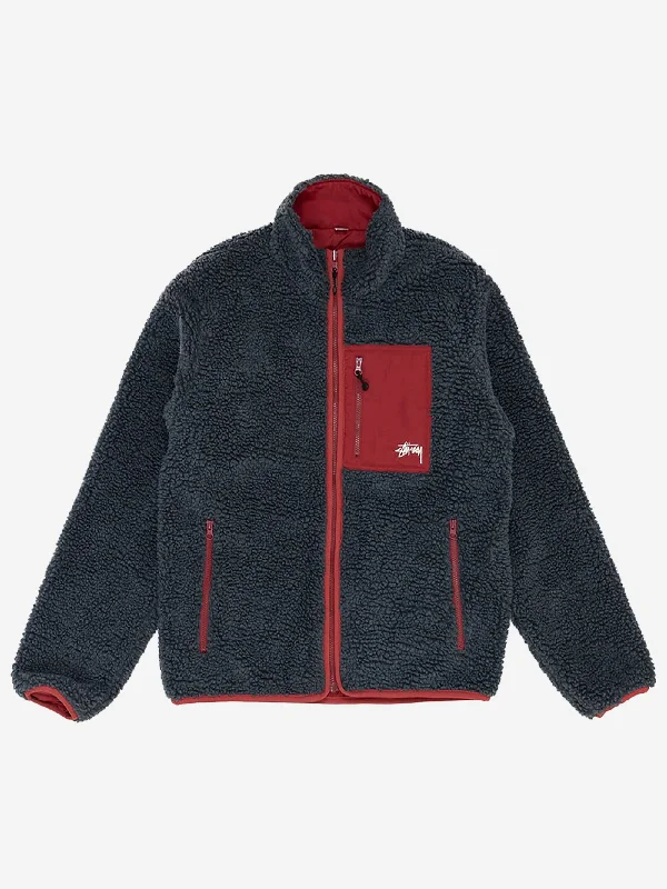 Stussy Sherpa Reversible Jacket - Smoke