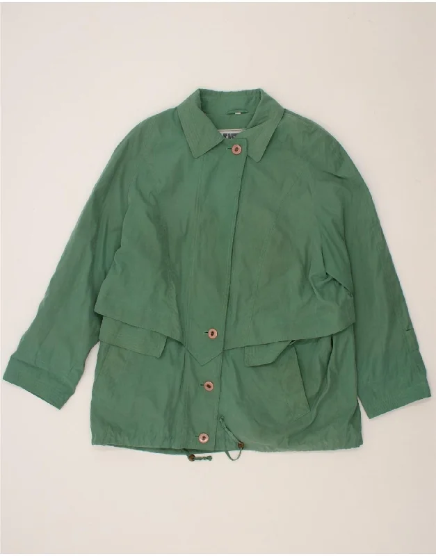 VINTAGE Womens Bomber Jacket UK 18 XL Green Polyester