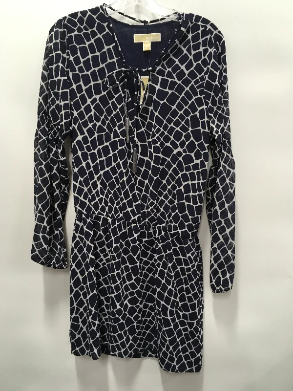 Blue Dress Casual Midi Michael By Michael Kors, Size M