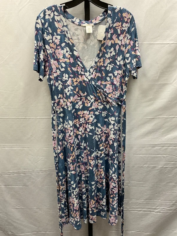 Floral Print Dress Casual Midi Matty M, Size M