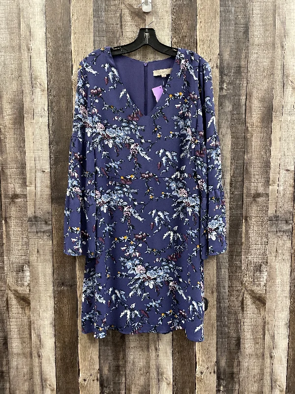 Purple Dress Casual Midi Loft, Size M