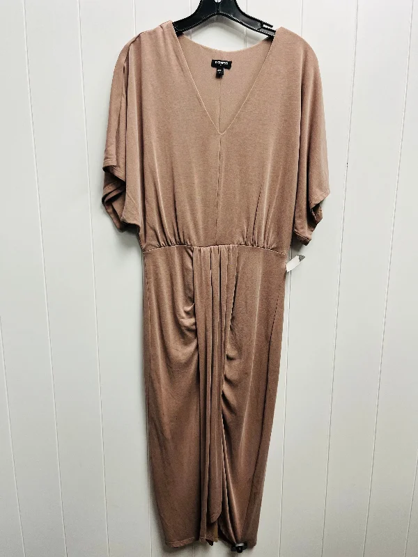 Taupe Dress Casual Midi Express, Size S