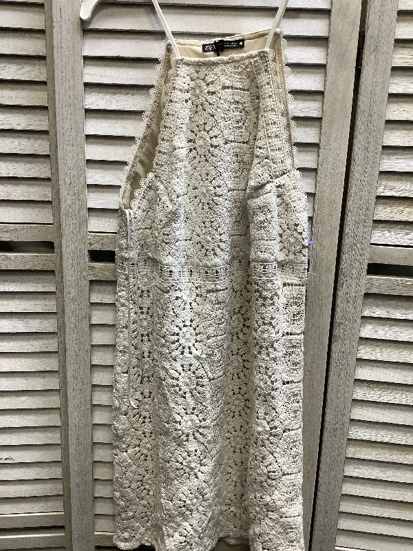 White Dress Casual Midi Zara, Size S