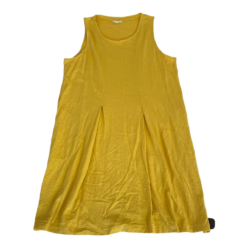 Yellow Dress Casual Midi J. Jill, Size L