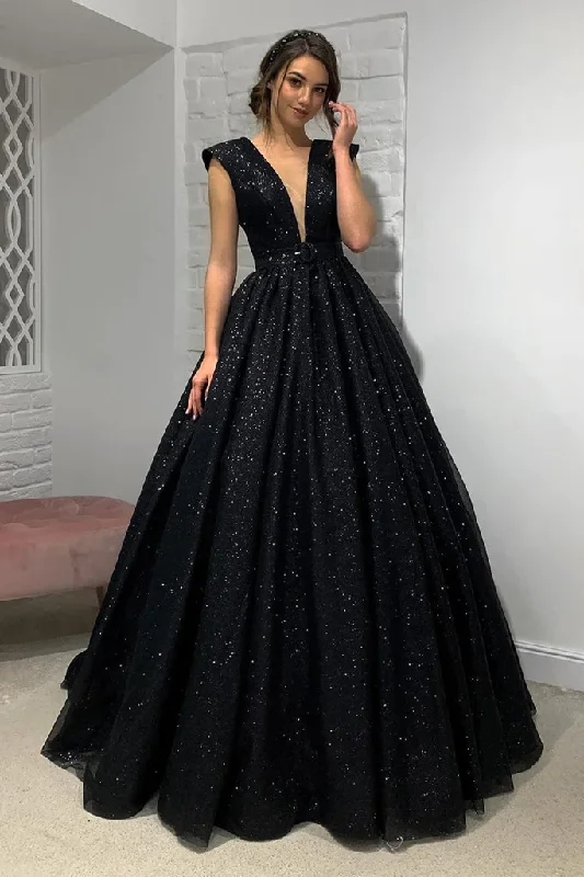 Cheap Black Sequin Prom Dresses 2025 Long Evening Formal Dresses UK