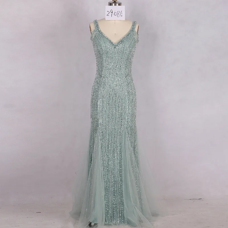 Glamorous Light Green Sparkly Mermaid Evening Dress