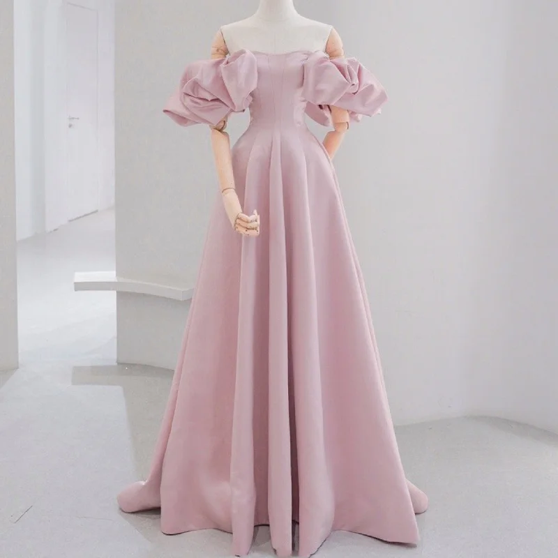 Off Shoulder Pink Prom Dresses Party Gown With Detachable Skirt