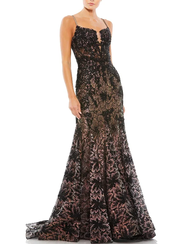 Womens Lace Long Evening Dress