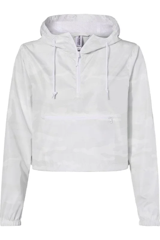 Independent Trading Co. Women´s Lightweight Quarter-Zip Pullover Crop Windbreaker