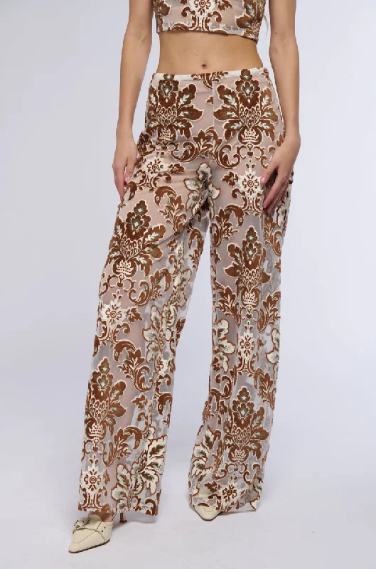 LOTUS MESH FLARE PANTS