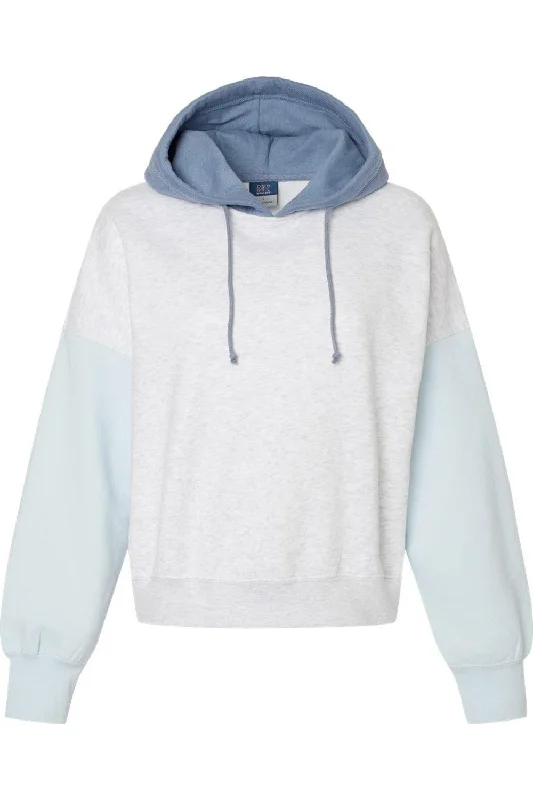 MV Sport Women´s Sueded Fleece Colorblocked Crop Hooded Sweatshirt