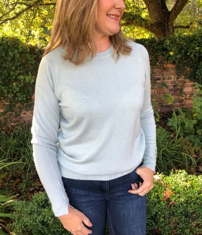 Pale Green Button Cuff Jumper