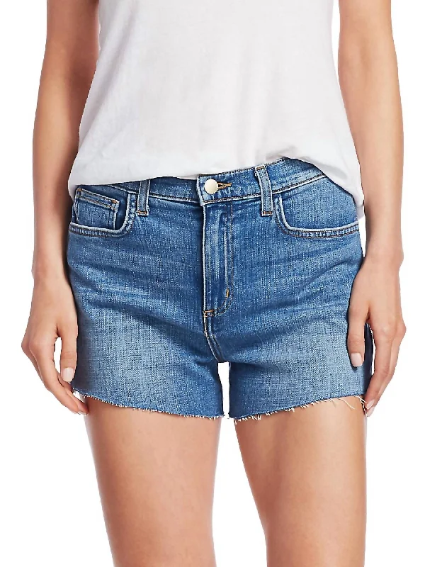 Ryland High Rise Side Zip Shorts In Sydney