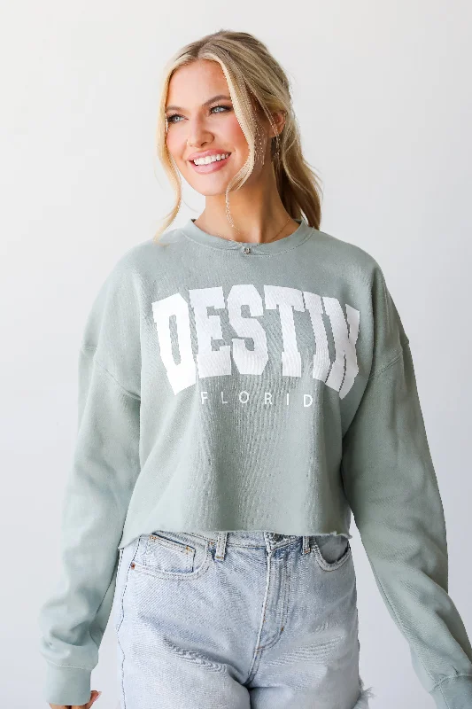 Sage Destin Florida Cropped Sweatshirt