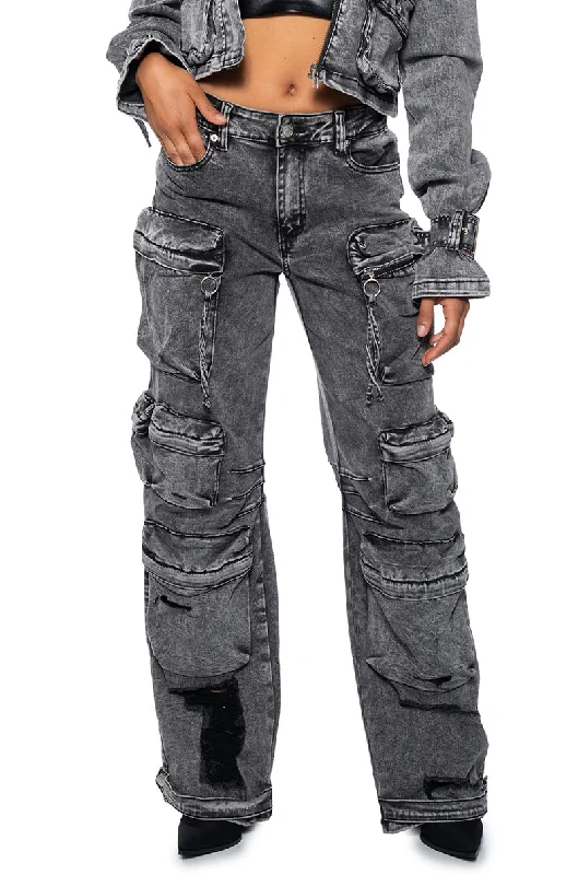 SOMETHING WILD DENIM CARGO PANTS